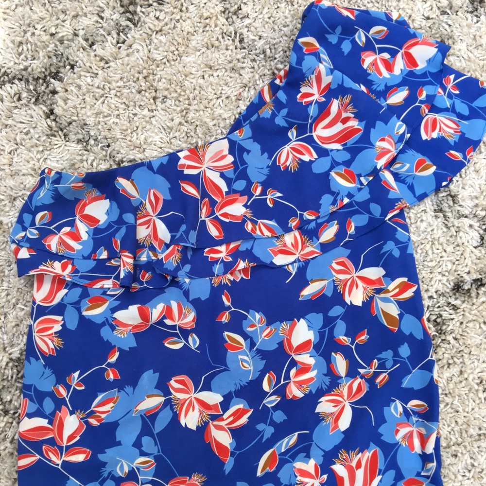 🦚Rose&Olive One shoulder Floral Top Small